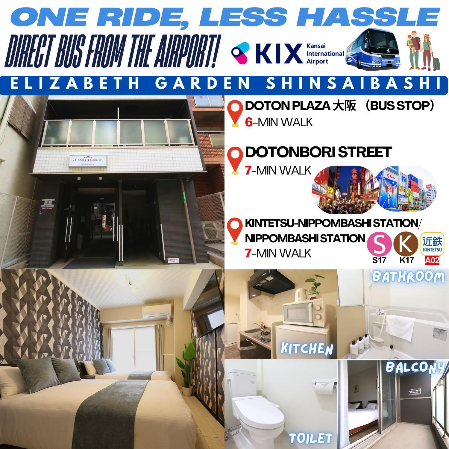 Ferienwohnung Elizabeth Garden Shinsaibashi Ōsaka Exterior foto